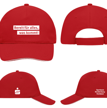 5 Panel Sandwich Cap (red/white) MB035